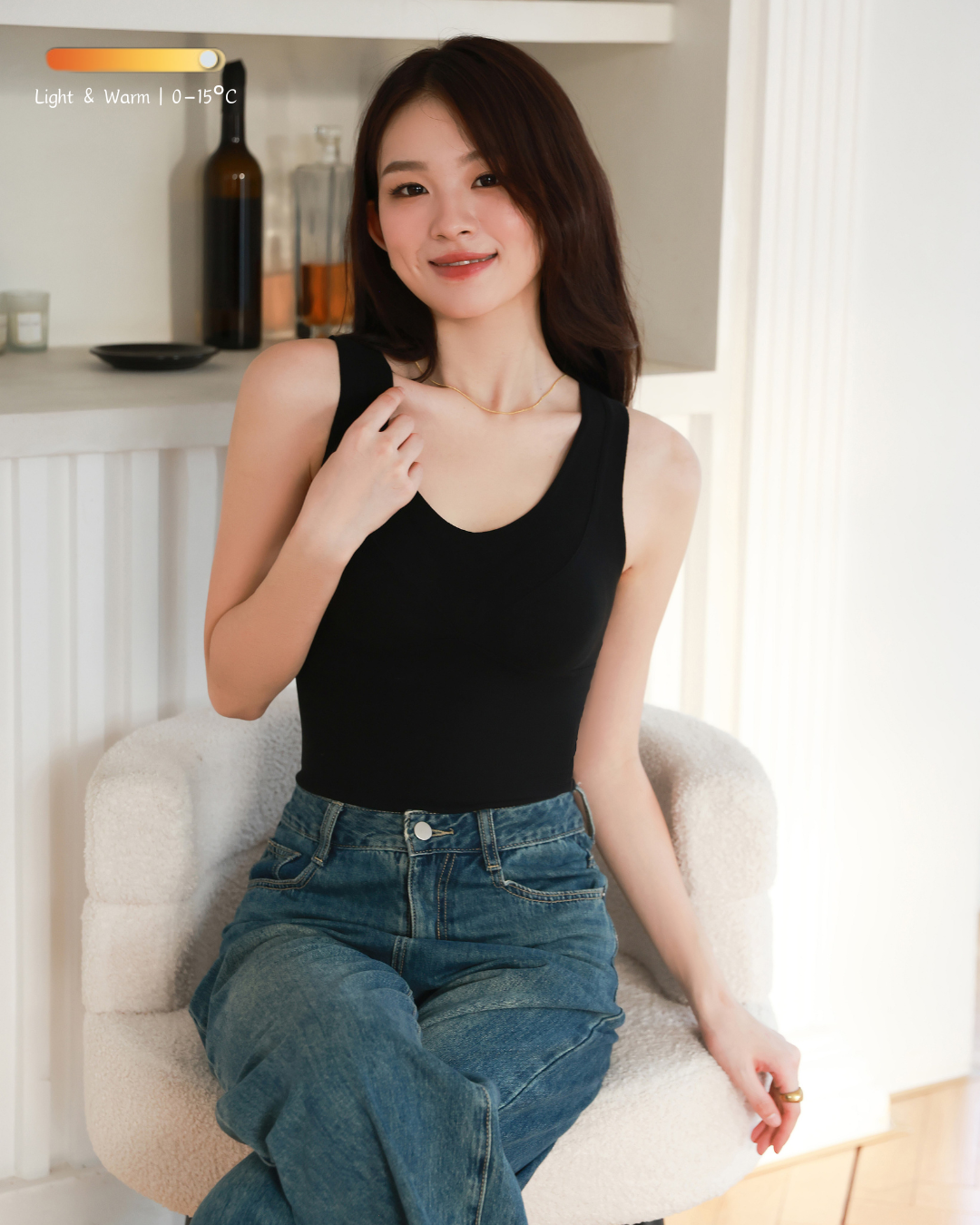 绵羊毛撞色蓄热保暖发热背心